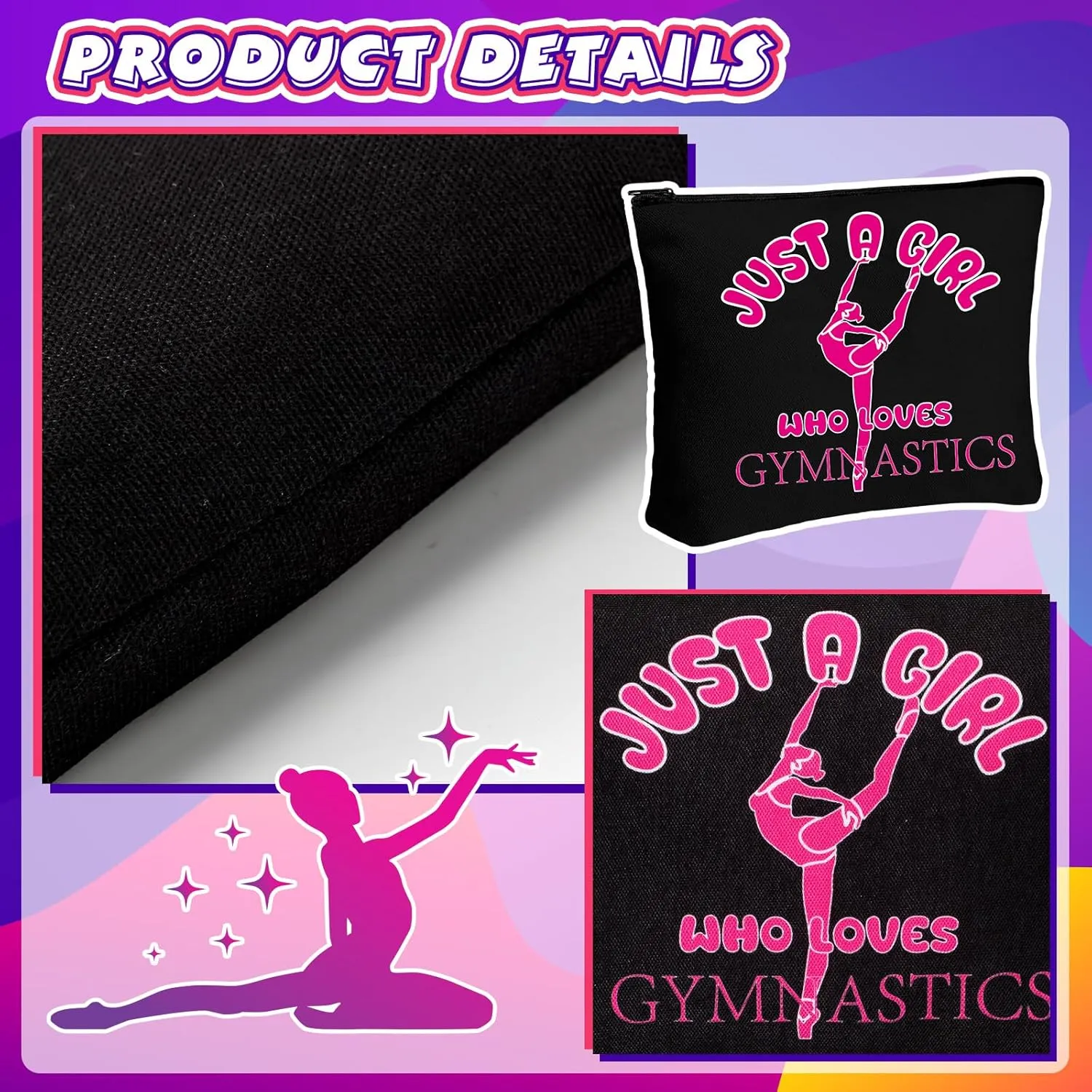 56 Pcs Sport Inspirational Gifts for Women Cosmetic Bag Purse Accessories for Players Teams Stuff Birthday Gifts Sport Party Favors(Classic Gymnastics,Rose Red)