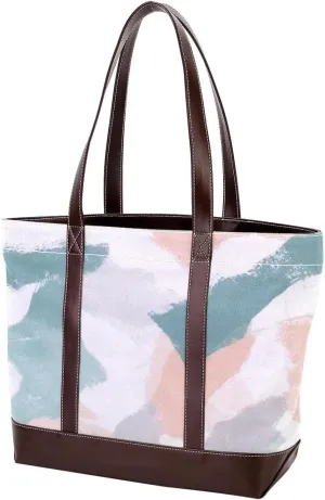 Abstract Art-199 Tote Bags Durable Leather Canvas Purses and Handbags for Women Top Handle Shoulder Satchel Hobo Bags