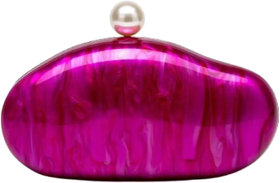 Acrylic Shell Clutch Purse for Women Chic Evening Bag with Chain Glitter Marble Purses Handbag for Wedding Party Prom 2025
