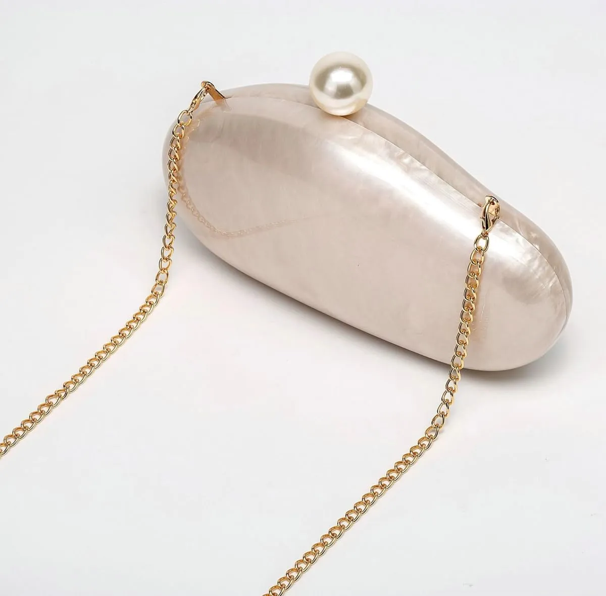 Acrylic Shell Clutch Purse for Women Chic Evening Bag with Chain Glitter Marble Purses Handbag for Wedding Party Prom 2025