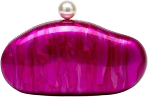 Acrylic Shell Clutch Purse for Women Chic Evening Bag with Chain Glitter Marble Purses Handbag for Wedding Party Prom 2025