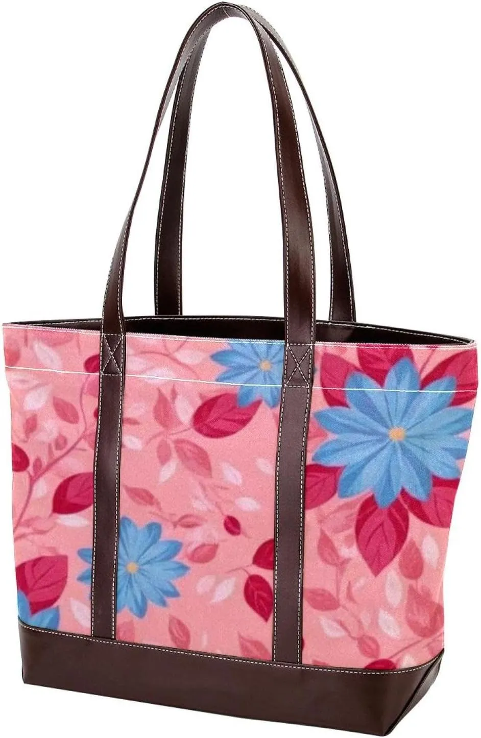 Aesthetic Art Flower-1552 Tote Bags Durable Leather Canvas Purses and Handbags for Women Top Handle Shoulder Satchel Hobo Bags