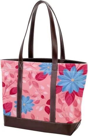 Aesthetic Art Flower-1552 Tote Bags Durable Leather Canvas Purses and Handbags for Women Top Handle Shoulder Satchel Hobo Bags