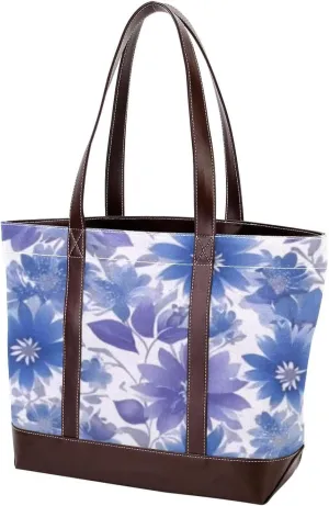 Aesthetic Colored Flowers-1393 Tote Bags Durable Leather Canvas Purses and Handbags for Women Top Handle Shoulder Satchel Hobo Bags