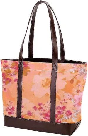 Aesthetic Flower-1579 Tote Bags Durable Leather Canvas Purses and Handbags for Women Top Handle Shoulder Satchel Hobo Bags