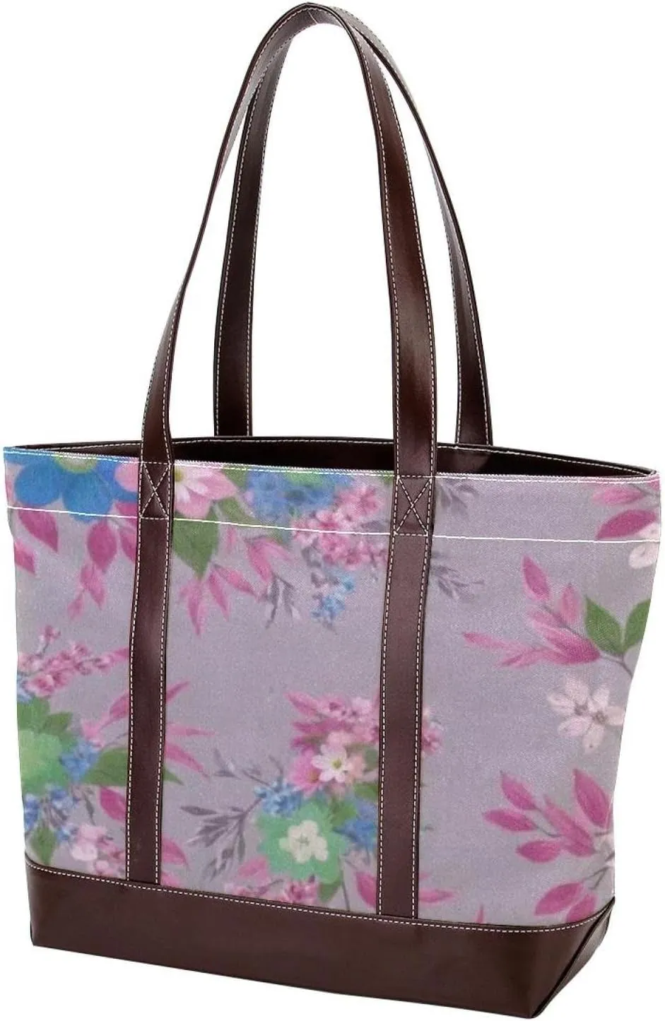Aesthetic Flower-1585 Tote Bags Durable Leather Canvas Purses and Handbags for Women Top Handle Shoulder Satchel Hobo Bags
