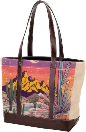 Aesthetic Landscape-694 Tote Bags Durable Leather Canvas Purses and Handbags for Women Top Handle Shoulder Satchel Hobo Bags