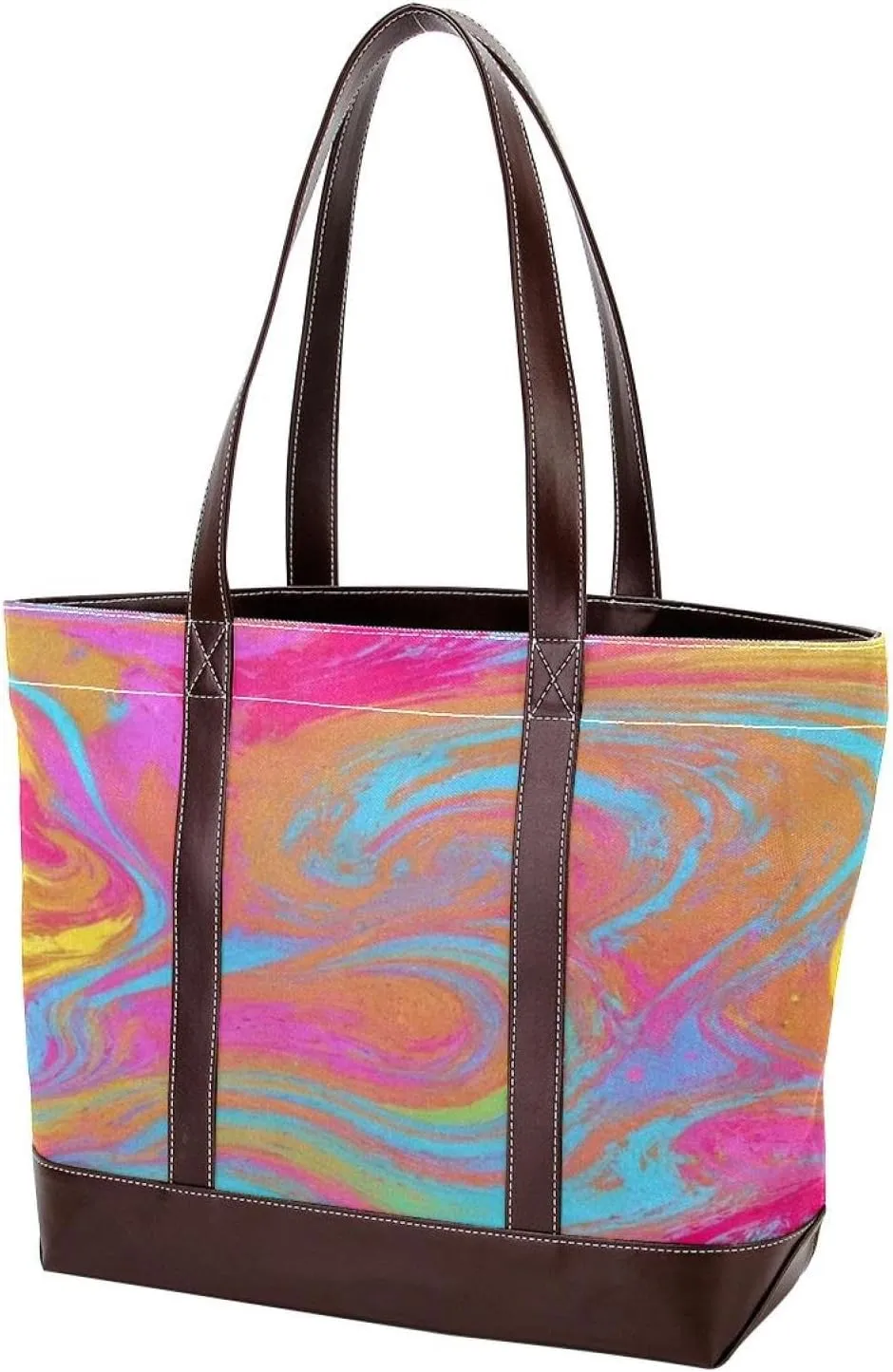 Aesthetic Tie Dyeing-202 Tote Bags Durable Leather Canvas Purses and Handbags for Women Top Handle Shoulder Satchel Hobo Bags