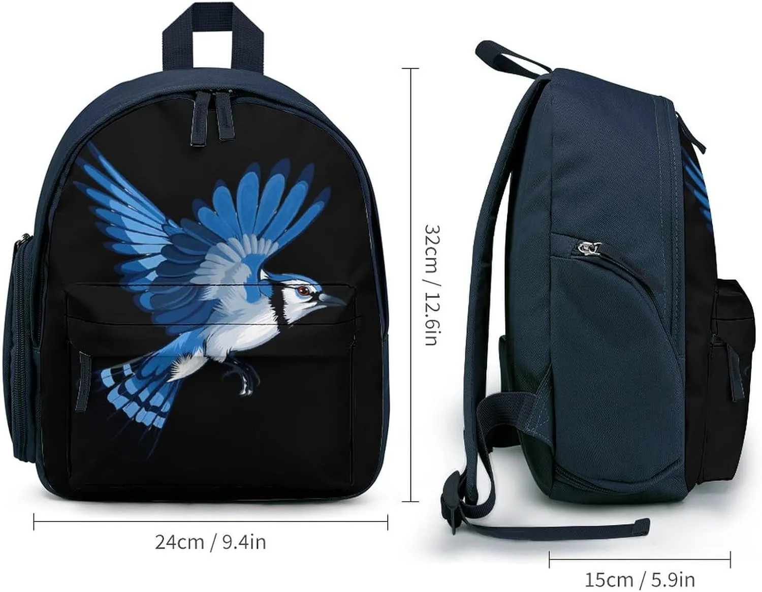 Animal Bird Blue Jay Backpack Adjustable Strap Travel Backpack Lightweight Carry on Backpack Casual Daypack for Adults Blue-style