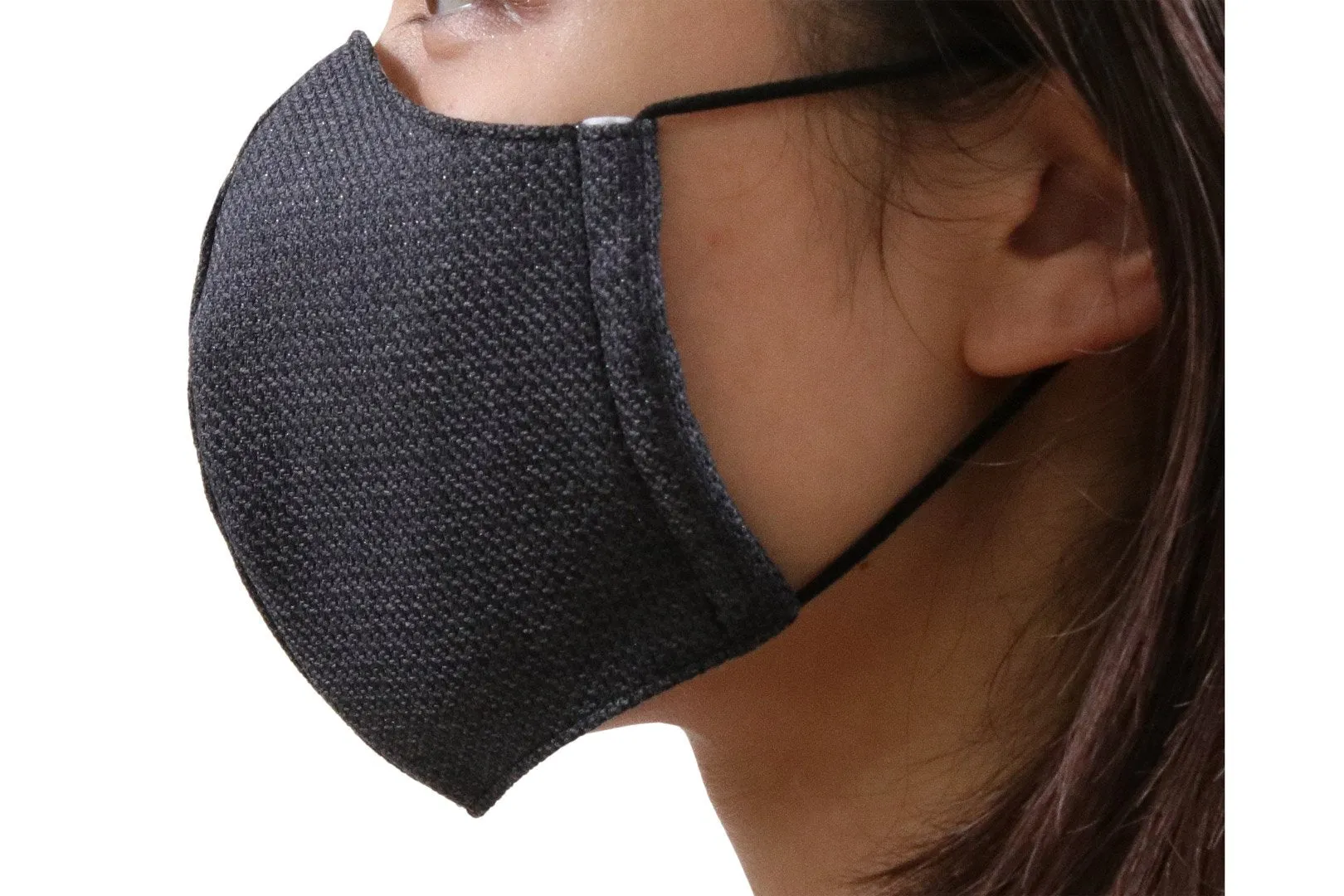 【Archive】Reusable Easy Breathe Cotton Glitter Color Cloth Face Mask - Charcoal Gray Medium