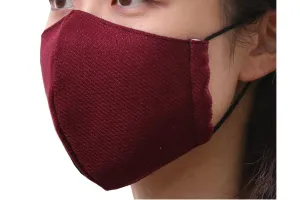 【Archive】Reusable Easy Breathe Cotton Glitter Color Cloth Face Mask - Deep Wine Medium
