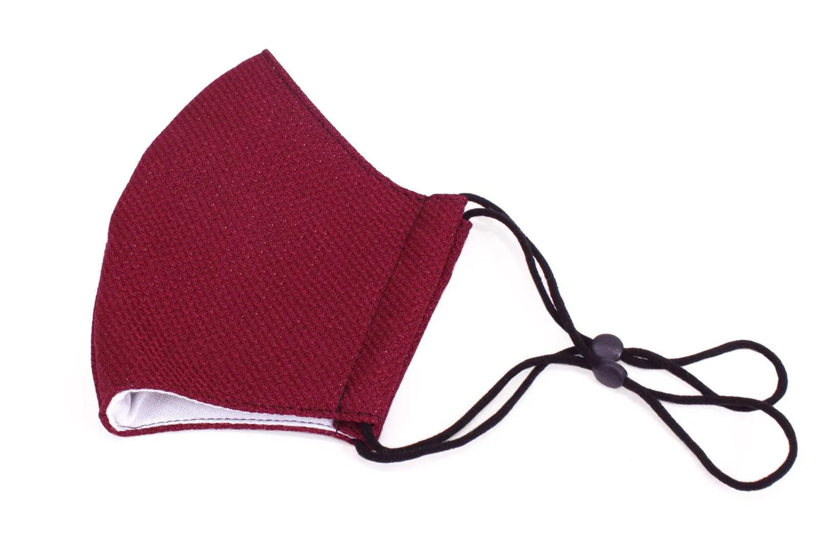【Archive】Reusable Easy Breathe Cotton Glitter Color Cloth Face Mask - Deep Wine Medium