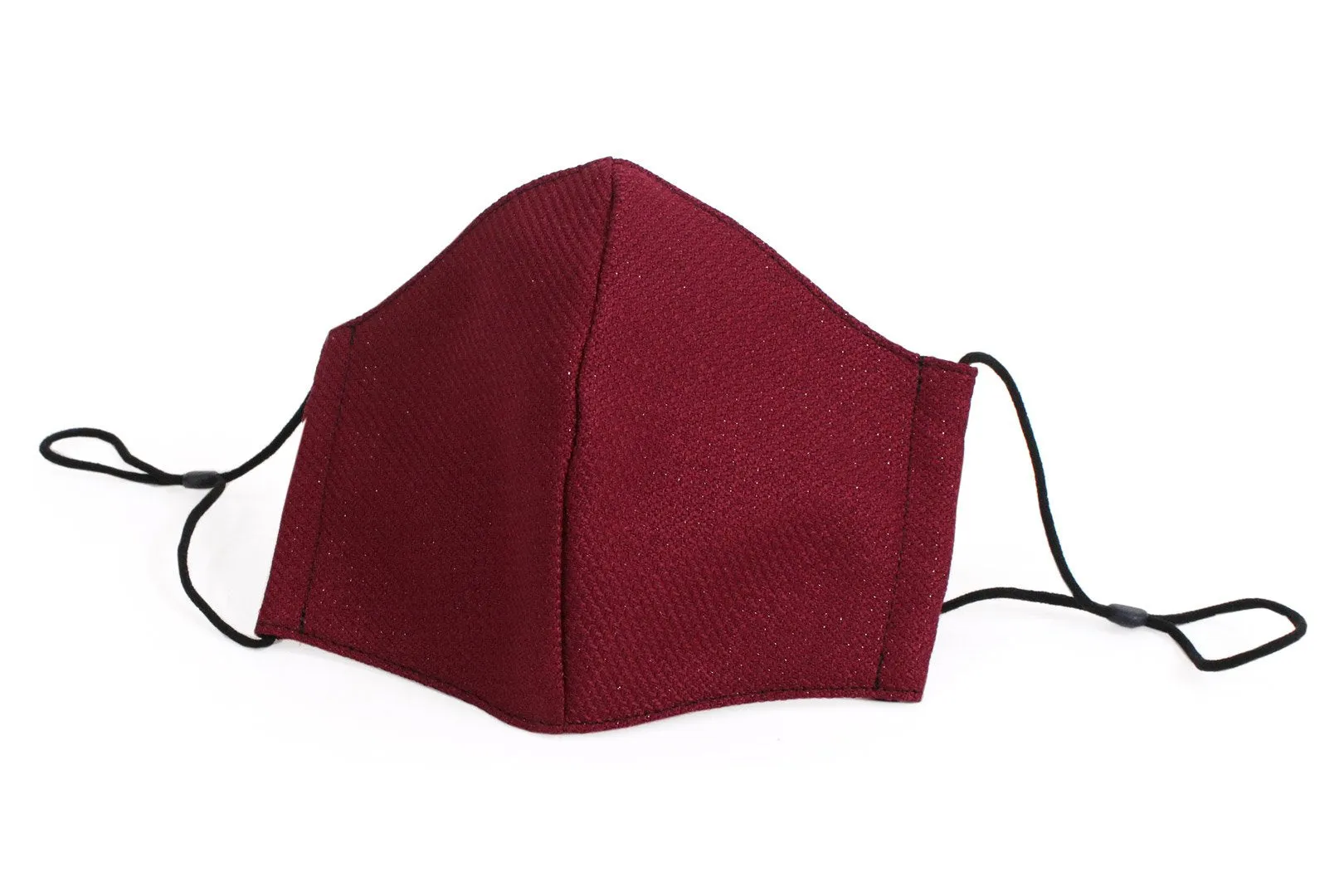 【Archive】Reusable Easy Breathe Cotton Glitter Color Cloth Face Mask - Deep Wine Medium