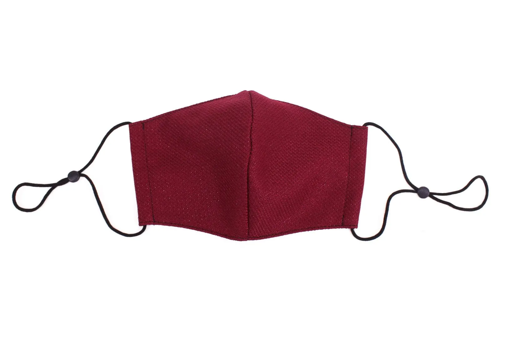 【Archive】Reusable Easy Breathe Cotton Glitter Color Cloth Face Mask - Deep Wine Medium
