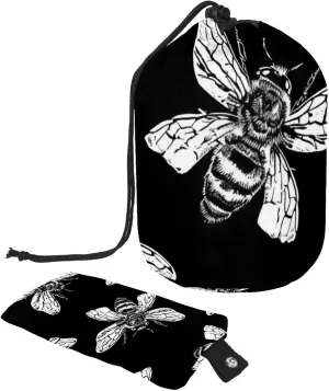Art Classic Bee Travel Cosmetic Bags Makeup Bag for Women, Foldable Drawstring Travel Cosmetic Bags, Portable Toiletry Bucket Bag