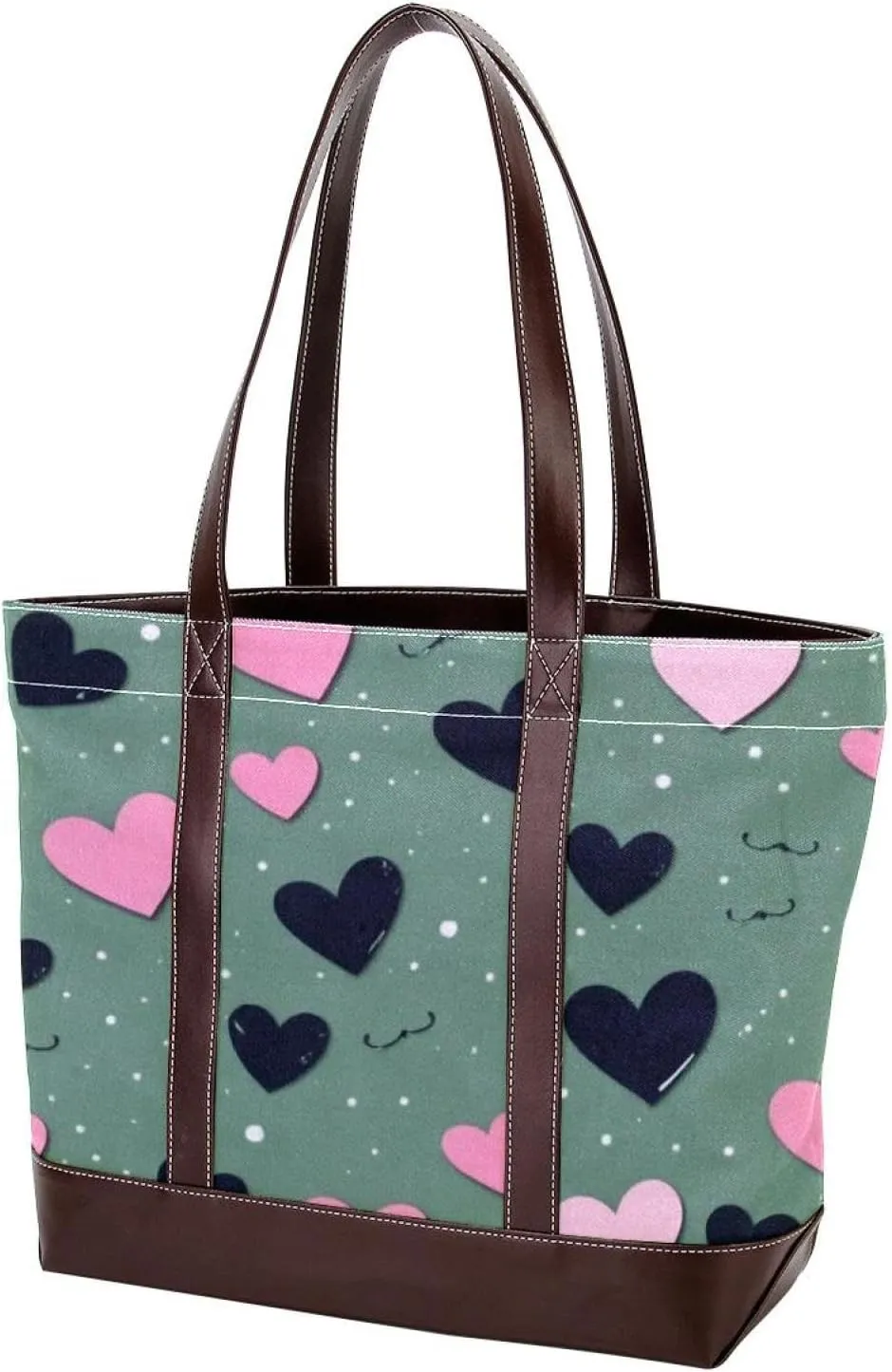 Art Love-1579 Tote Bags Durable Leather Canvas Purses and Handbags for Women Top Handle Shoulder Satchel Hobo Bags