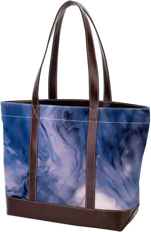 Art Marble-1258 Tote Bags Durable Leather Canvas Purses and Handbags for Women Top Handle Shoulder Satchel Hobo Bags