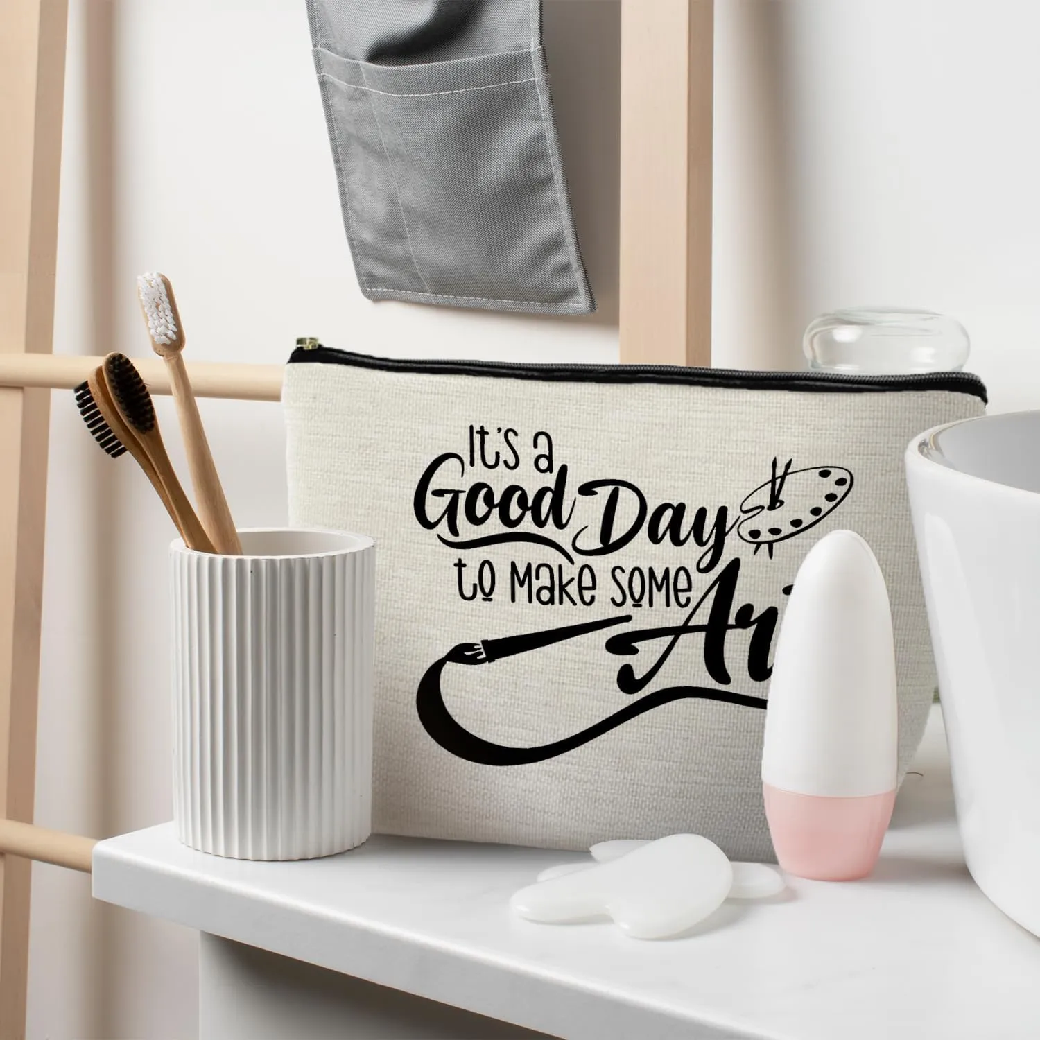 Art Teacher Gifts, Gifts for Art Lovers, Art Gifts for Women Makeup Bag, Gifts for Artists Women, It's a Good Day to Make Some Art Cosmetic Bag Makeup Pouch, Best Gifts for Artists