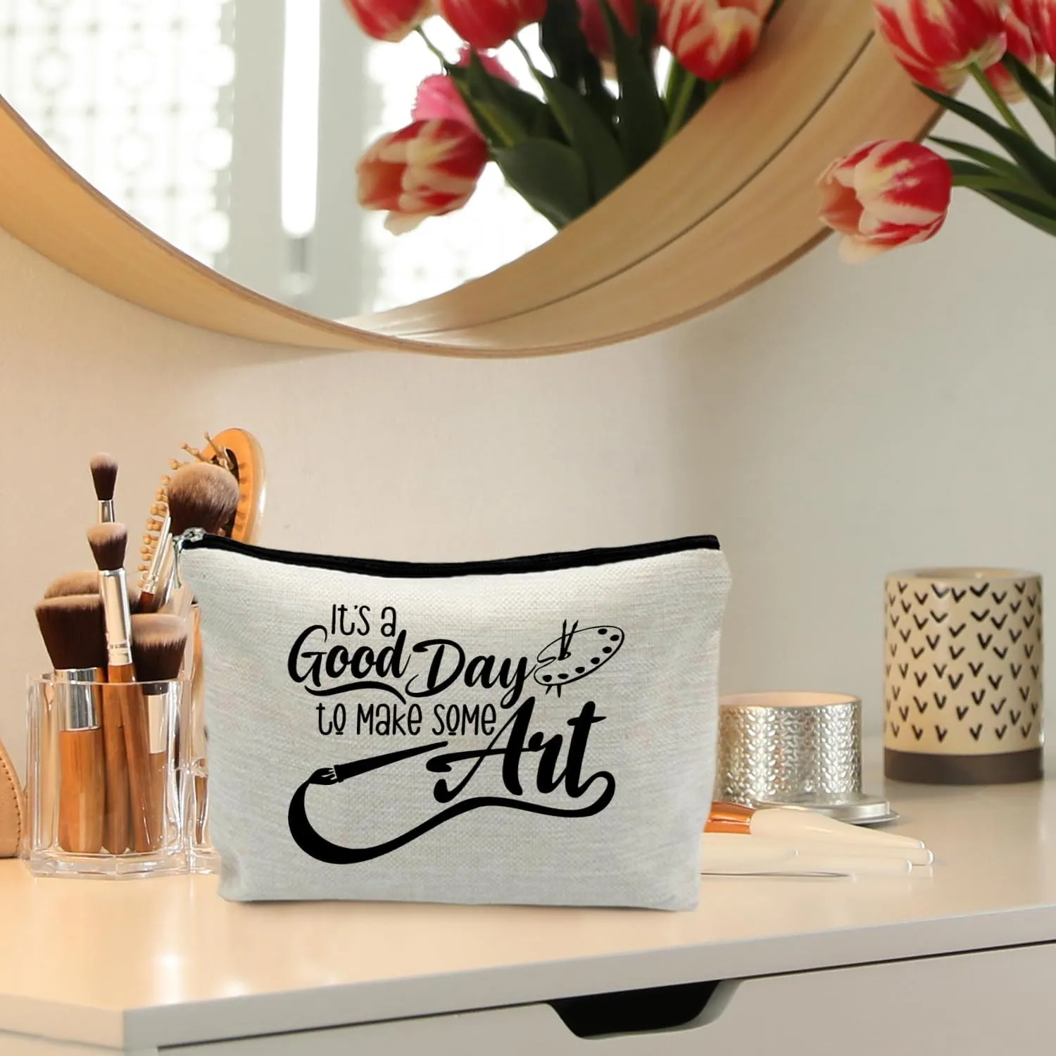 Art Teacher Gifts, Gifts for Art Lovers, Art Gifts for Women Makeup Bag, Gifts for Artists Women, It's a Good Day to Make Some Art Cosmetic Bag Makeup Pouch, Best Gifts for Artists