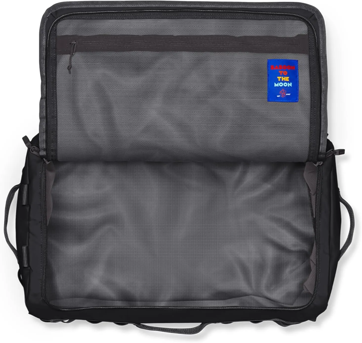 Baboon to the Moon Go-Bag Big Duffle Bag - Stylish, Compact, Large Travel Bag Lightweight, Durable, Water-Resistant for Men and Women (Black)