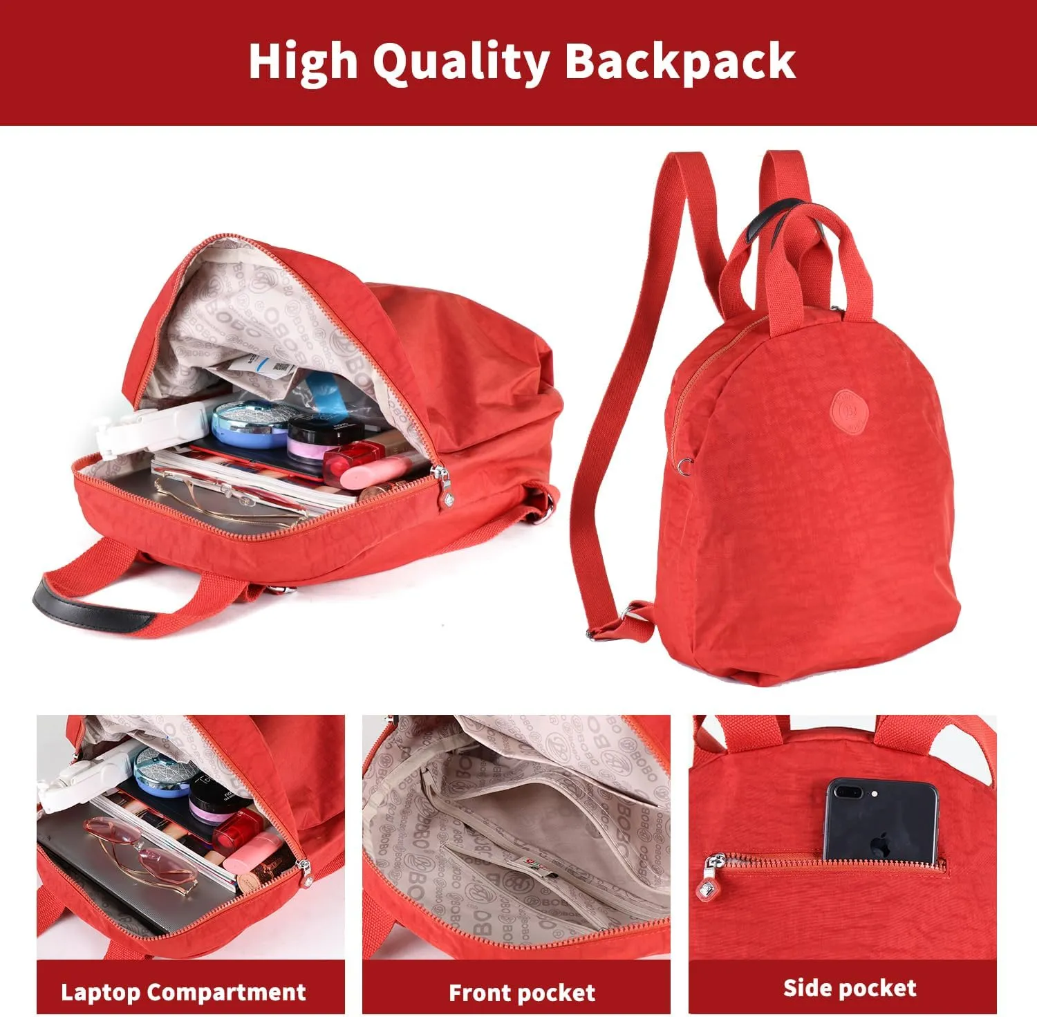 Backpack for Women Large Capacity Circle Lightweight Oxford Cloth Tote Round Shoulder Bag for Travel Outdoor