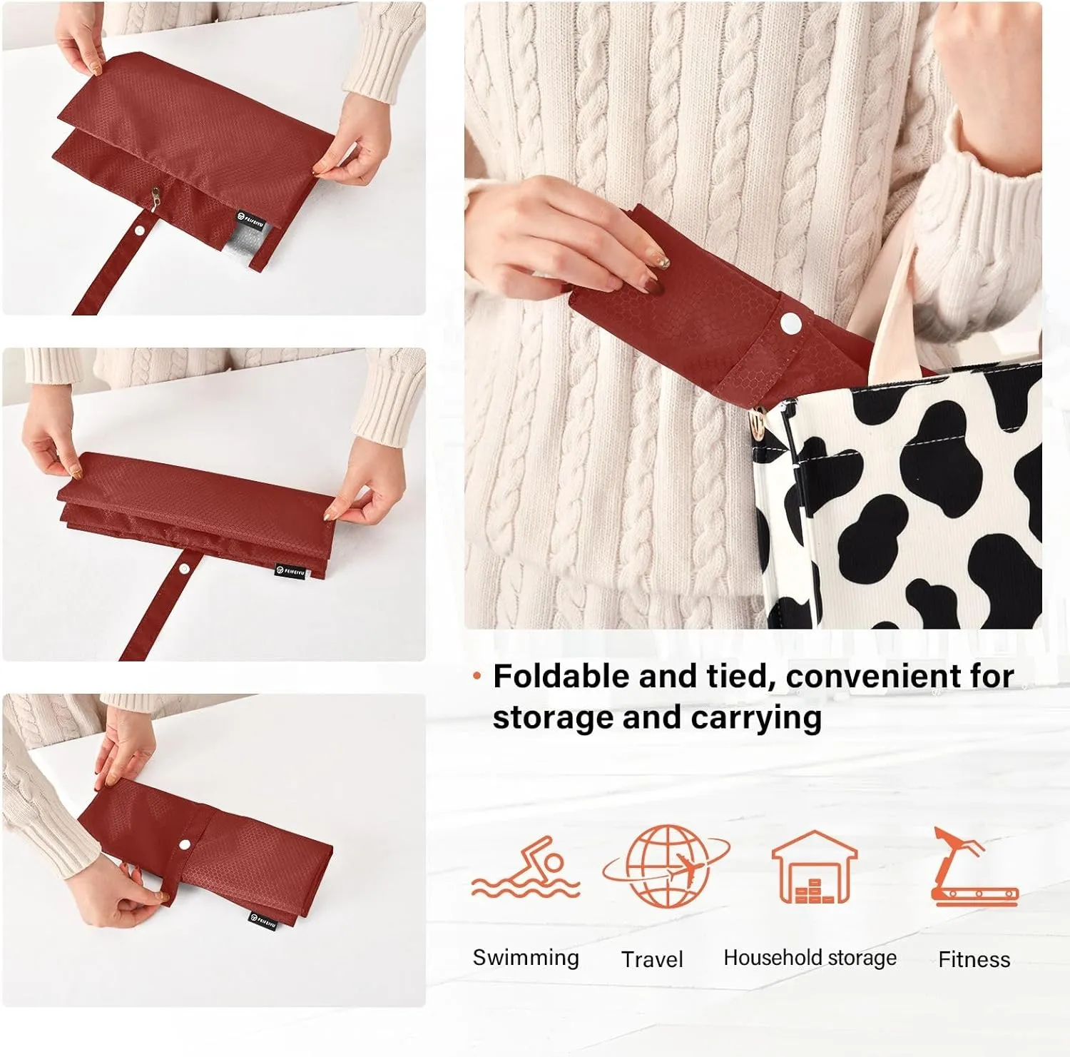 Barn Red Travel Packing Bags Foldable Suitcase Organizer Bags Set Packing Organizers for Luggage