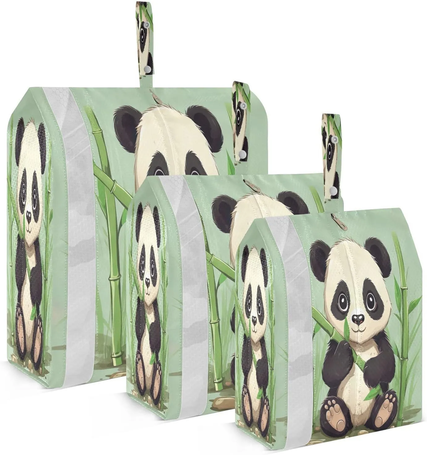Bear Cute Panda Compression Packing Cubes 3 Set Travel Packing Cubes for Suitcases Organizer Bags Set for Carry on Luggage