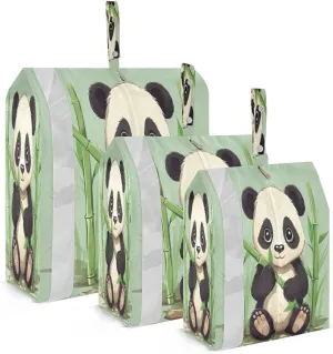 Bear Cute Panda Compression Packing Cubes 3 Set Travel Packing Cubes for Suitcases Organizer Bags Set for Carry on Luggage