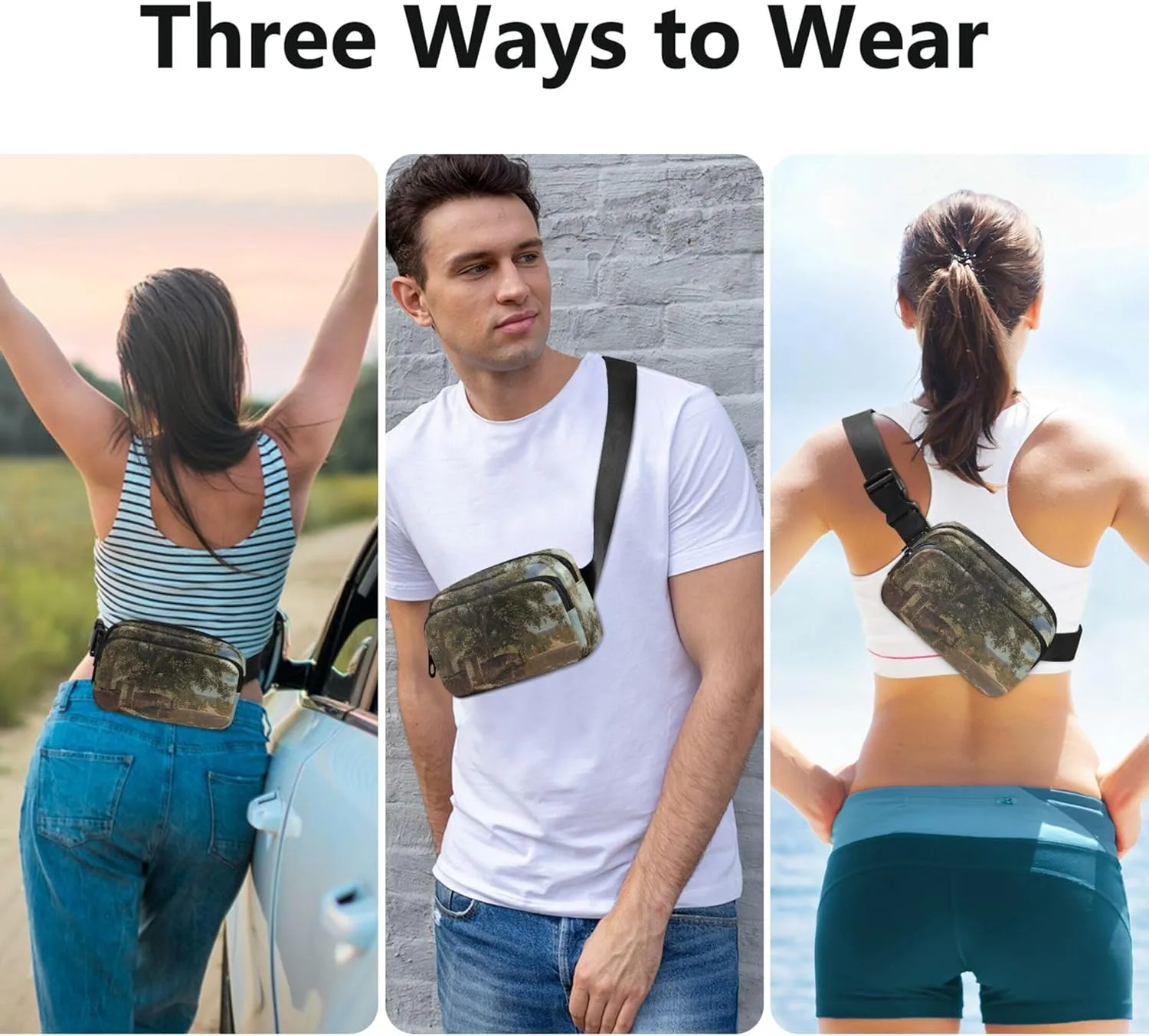 Bierstadt Albert Street Nassau Print Women Fanny Pack Waterproof Everywhere Belt Bag Pattern Crossbody Waist Bag