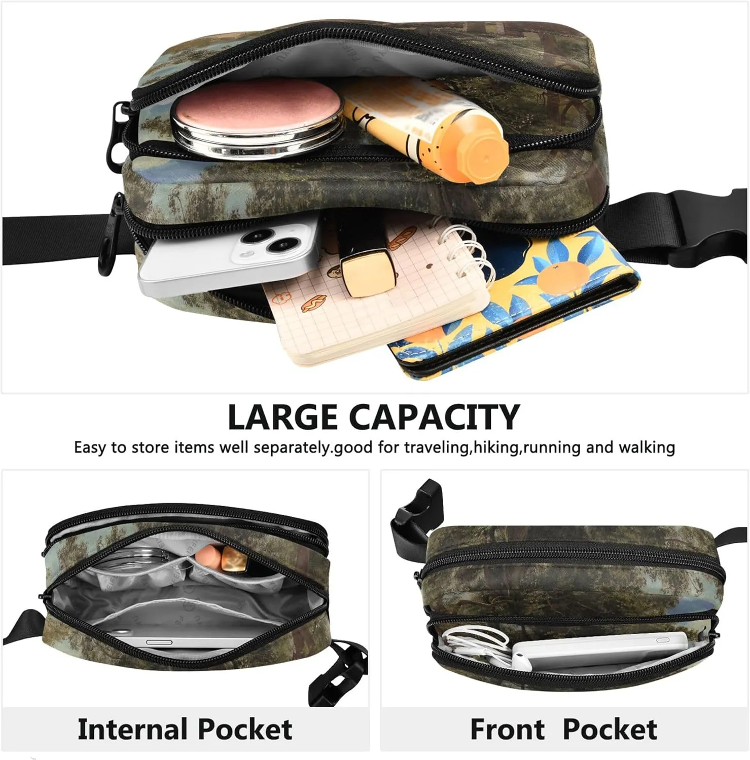 Bierstadt Albert Street Nassau Print Women Fanny Pack Waterproof Everywhere Belt Bag Pattern Crossbody Waist Bag