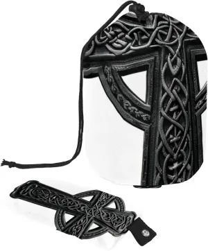 Black Celtic Classic Ornament Travel Cosmetic Bags Makeup Bag for Women, Foldable Drawstring Travel Cosmetic Bags, Portable Toiletry Bucket Bag