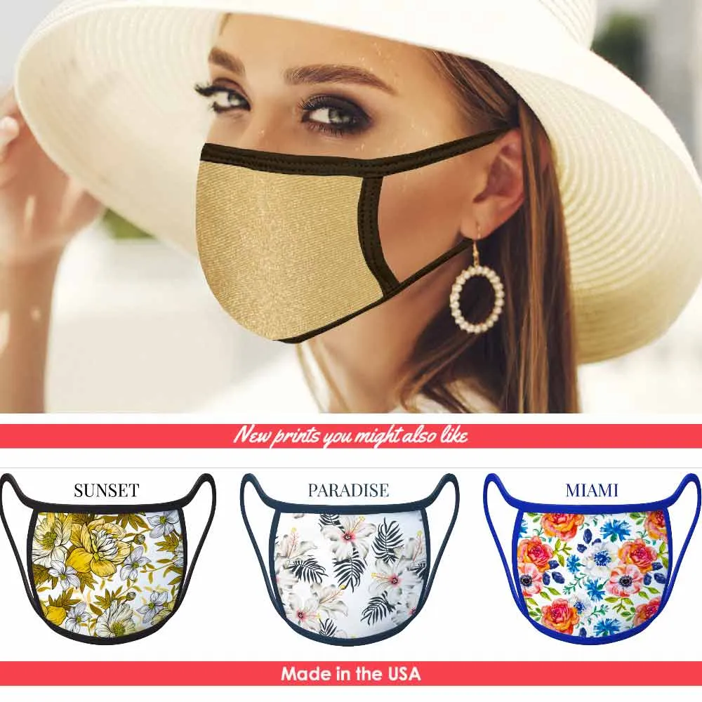 Black sparkle Gold - FACE MASK - With pocket for filter
