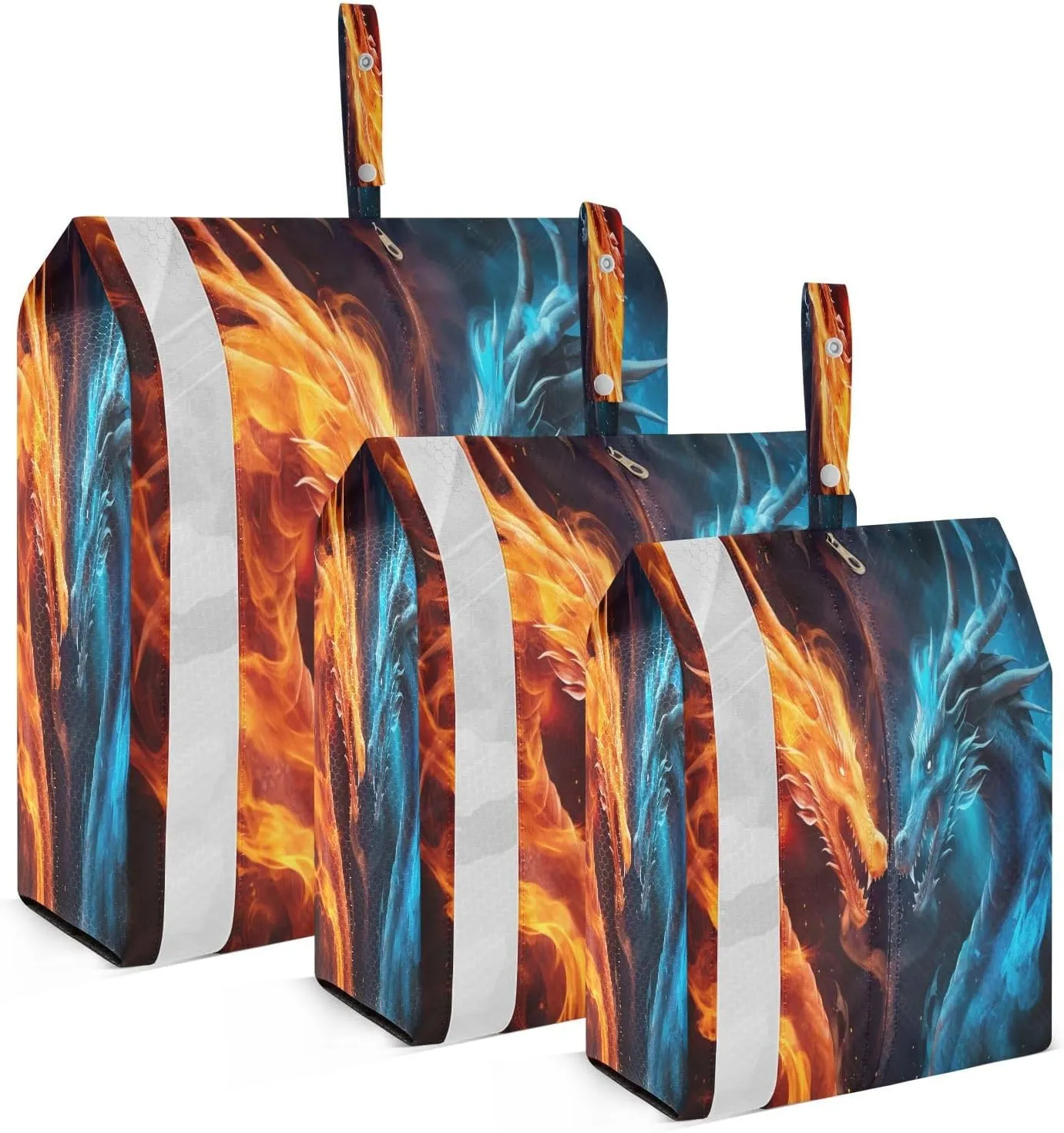 Blue Fire Dragons Compression Packing Cubes 3 Set Travel Packing Cubes for Suitcases Organizer Bags Set for Carry on Suitcases