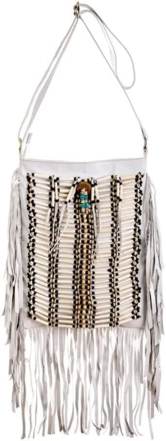 Boho Bag Square L| Real Leather | Fringe Purse | Bohemian Bags