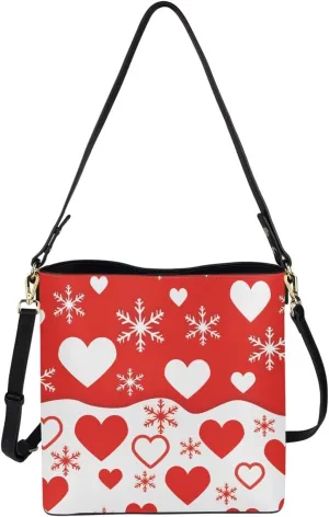 Boho Bags for Women Leather Handbag Shoulder Bucket Crossbody Purse