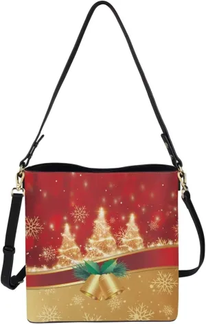 Boho Bags for Women Leather Handbag Shoulder Bucket Crossbody Purse