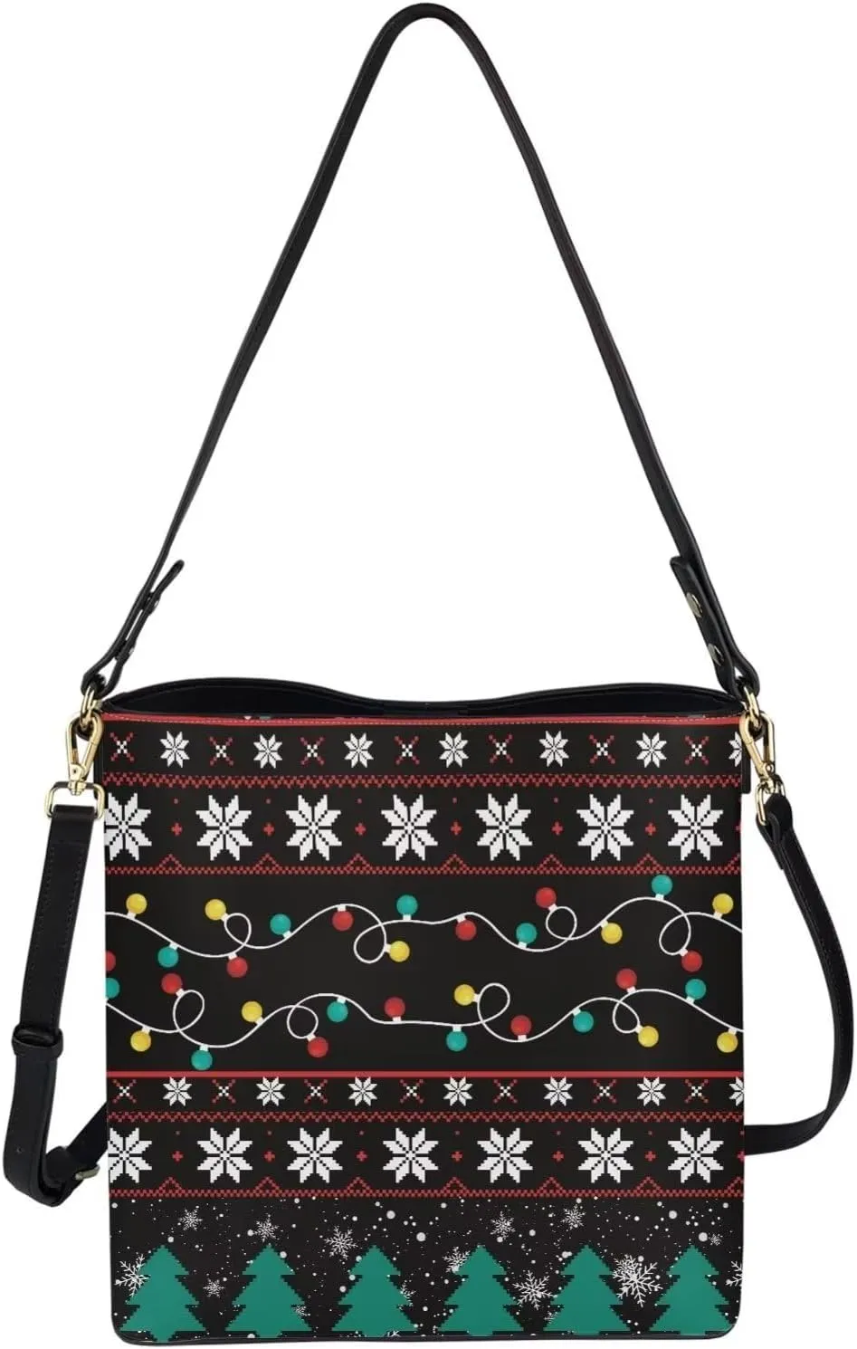 Boho Bags for Women Leather Handbag Shoulder Bucket Crossbody Purse