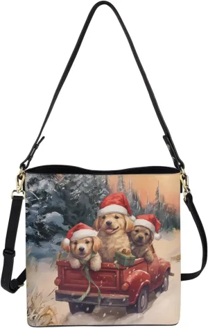 Boho Bags for Women Leather Handbag Shoulder Bucket Crossbody Purse