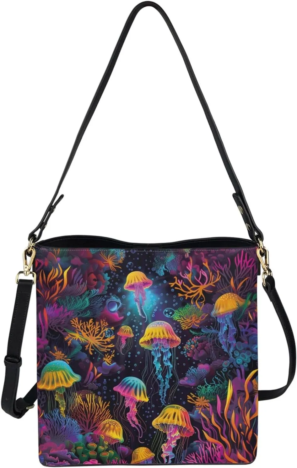 Boho Bags for Women Leather Handbag Shoulder Bucket Crossbody Purse