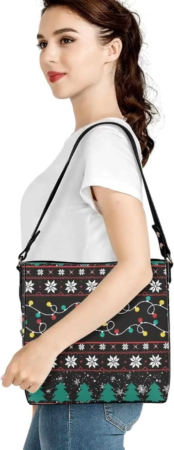 Boho Bags for Women Leather Handbag Shoulder Bucket Crossbody Purse