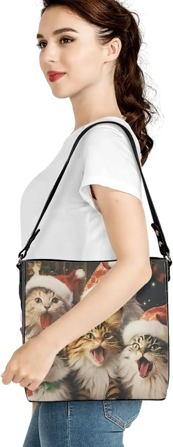 Boho Bags for Women Leather Handbag Shoulder Bucket Crossbody Purse