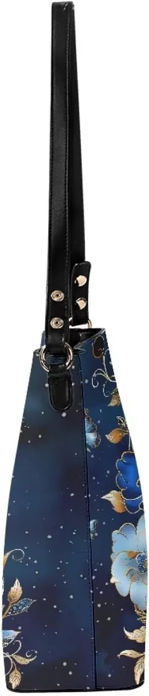 Boho Bags for Women Mushroom Graphic Leather Handbag Shoulder Crossbody Purse with Magnetic Snap and Strap