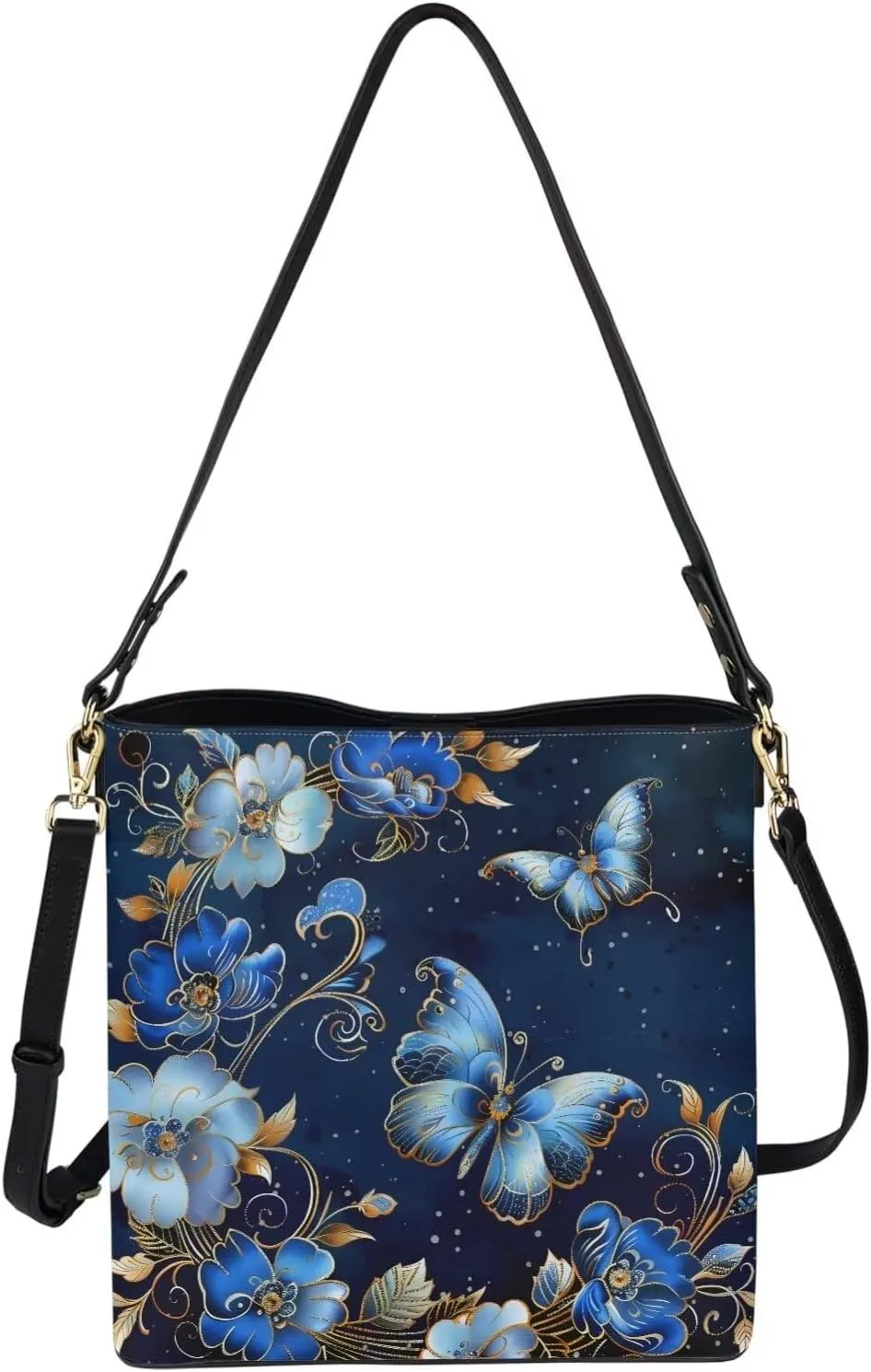 Boho Bags for Women Mushroom Graphic Leather Handbag Shoulder Crossbody Purse with Magnetic Snap and Strap