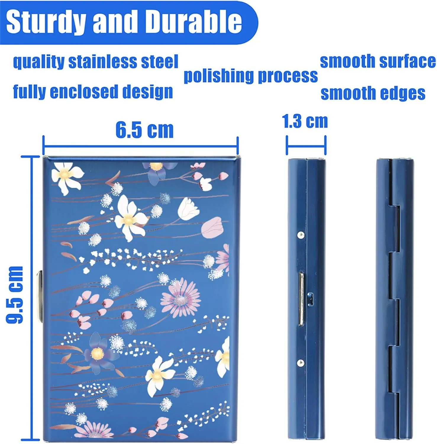 BONSYL Credit Card Holder, RFID Blocking Slim Metal Credit Card Wallet, with 6 Card Slots, for Women and Men.