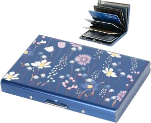 BONSYL Credit Card Holder, RFID Blocking Slim Metal Credit Card Wallet, with 6 Card Slots, for Women and Men.