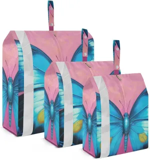 Butterfly Portrait Packing Cubes Set of 3, Lightweight Travel Luggage Organizers Foldable Bags for Easy Packing and Organization