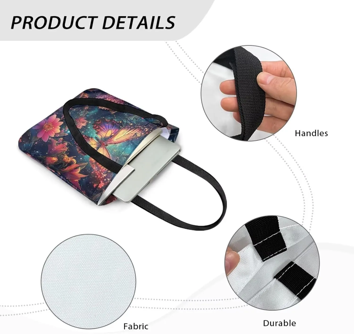 Canvas Bag with Handle Women Classic Large Canvas Grocery Bags Reusable