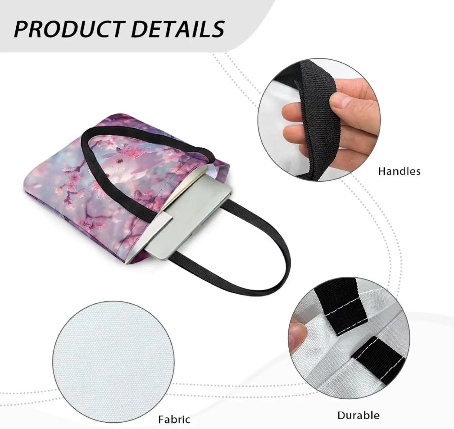 Canvas Bag with Handle Women Classic Large Canvas Grocery Bags Reusable