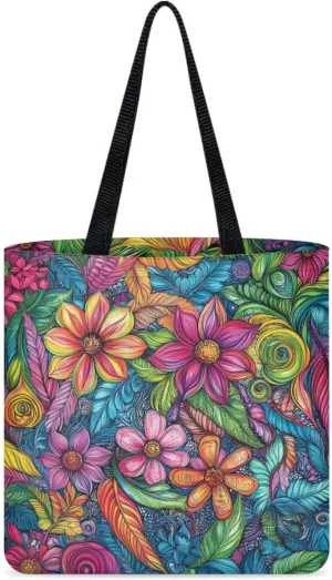 Canvas Bag with Handle Women Classic Large Canvas Grocery Bags Reusable
