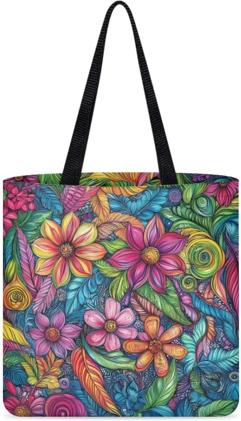 Canvas Bag with Handle Women Classic Large Canvas Grocery Bags Reusable
